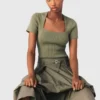 Square-neck ribbed sweater Square-neck ribbed sweater