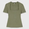 Square-neck ribbed sweater Square-neck ribbed sweater