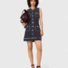 Straight dress in stitched knit Straight dress in stitched knit
