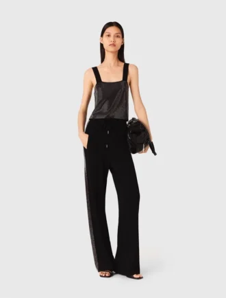 Strappy diamanté knit top