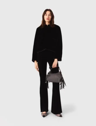 Stretch velour trousers
