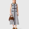 Striped knit maxi dress