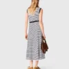 Striped knit maxi dress