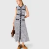Striped knit maxi dress