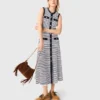 Striped knit maxi dress