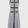 Striped knit maxi dress