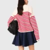 Striped rib knit sweater Striped rib knit sweater