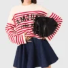 Striped rib knit sweater Striped rib knit sweater