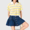 Striped short-sleeve polo