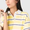Striped short-sleeve polo