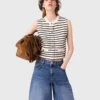 Striped wool blend top Striped wool blend top