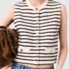Striped wool blend top Striped wool blend top