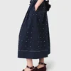 Studded flared cotton skirt Studded flared cotton skirt