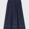 Studded flared cotton skirt Studded flared cotton skirt
