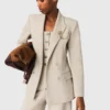 Suit jacket with brooch