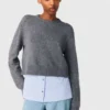 Sweater with removable collar and layer Sweater with removable collar and layer