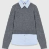 Sweater with removable collar and layer Sweater with removable collar and layer