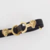 Thin leather belt with lion bit Thin leather belt with lion bit