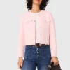 Topstitched cropped cardigan