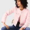 Topstitched cropped cardigan