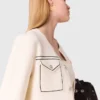 Topstitched cropped cardigan