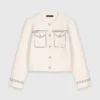 Topstitched cropped cardigan