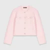 Topstitched cropped cardigan