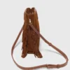 Topstitched suede M bag