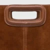 Topstitched suede M bag