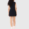 Tweed dress with denim details Tweed dress with denim details