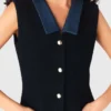 Tweed dress with denim details Tweed dress with denim details