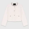 Tweed jacket with pearl trim