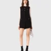 Tweed jumpsuit with rhinestones