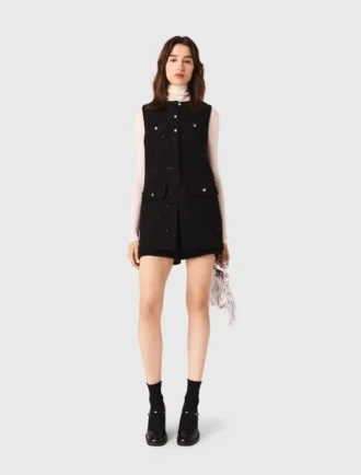 Tweed jumpsuit with rhinestones Tweed jumpsuit with rhinestones
