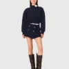 Tweed shorts with contrast waistband
