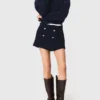 Tweed shorts with contrast waistband