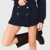 Tweed shorts with contrast waistband