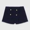 Tweed shorts with contrast waistband