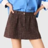 Tweed shorts with elasticated waistband