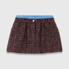 Tweed shorts with elasticated waistband