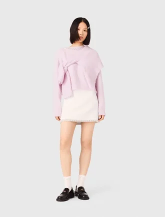 Tweed skirt with pearl trim Tweed skirt with pearl trim