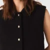 Tweed top with removable collar