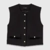 Tweed top with removable collar