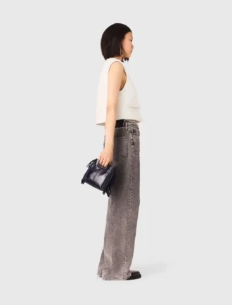 Tweed vest with pearl trim