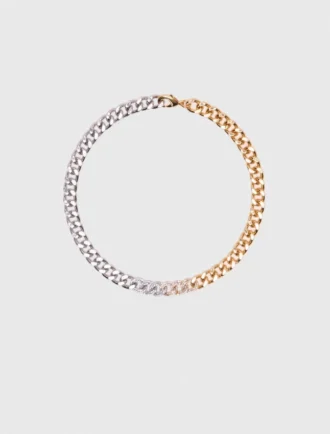 Two-tone rhinestone link necklace Two-tone rhinestone link necklace