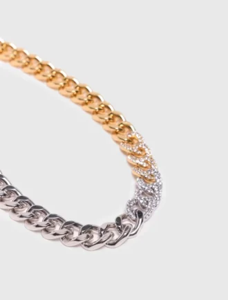 Two-tone rhinestone link necklace Two-tone rhinestone link necklace