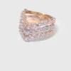 Two-tone rhinestone ring