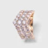 Two-tone rhinestone ring