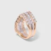 Two-tone rhinestone ring