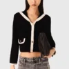 Velvet-effect cardigan Velvet-effect cardigan